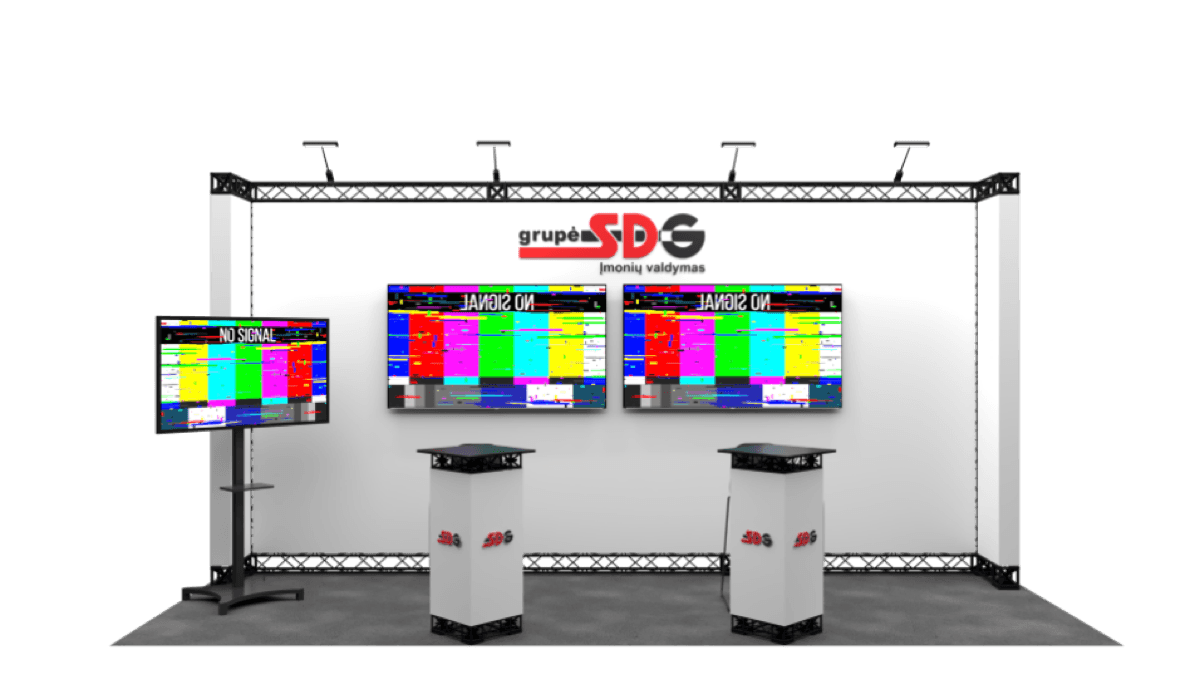 SDG 2x4m stends ar TV ekrāniem